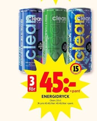 ICA Kvantum Clean drink energidryck erbjuda