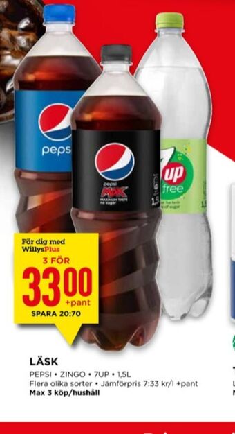 Willys Pepsi läskedryck erbjuda