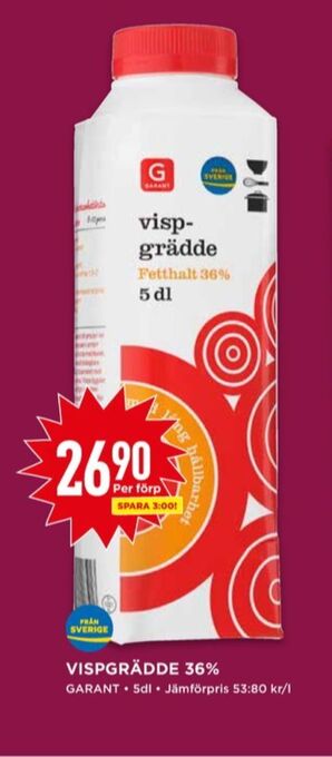 Willys Garant vispgrädde erbjuda