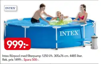 Bo Ohlsson Intex Rörpool med filterpump 1250 l/h. 305x76cm 4485 liter erbjuda