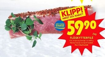 ICA Kvantum Fläskytterfilé erbjuda