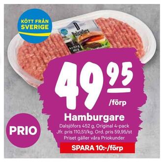 City Gross Hamburgare erbjuda