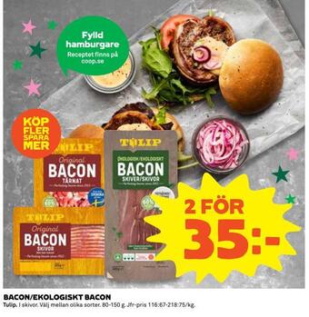 Coop Daglivs Bacon/ekologiskt bacon erbjuda