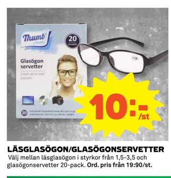 Coop Daglivs Läsglasögon/glasögonservetter erbjuda