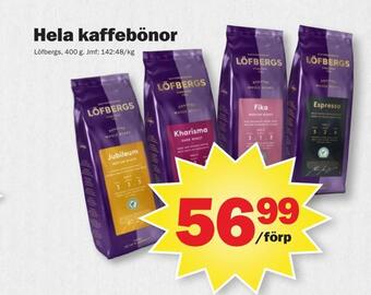 Pekås Hela kaffebönor erbjuda