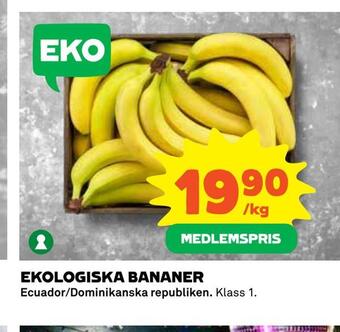 Coop Ekologiska bananer erbjuda