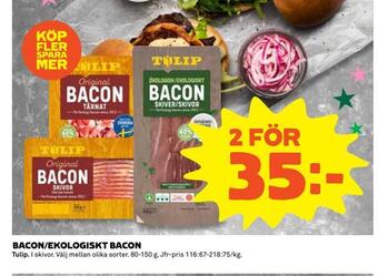 Coop Bacon/ekologiskt bacon erbjuda