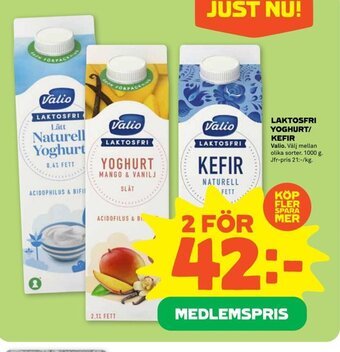 Stora Coop Laktosfri Yoghurt/Kefir erbjuda