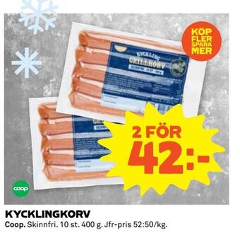 Coop Extra Kycklingkorv erbjuda