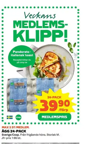 Coop Extra Ägg 24-pack erbjuda