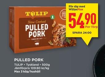 Willys Pulled pork erbjuda