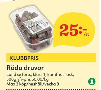 Hemköp Röda druvor erbjuda