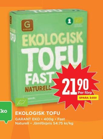 Willys Ekologisk tofu erbjuda