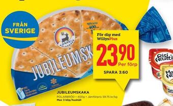 Willys Jubileumskaka erbjuda