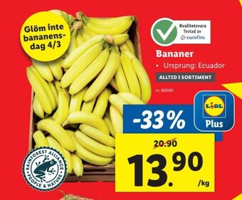 Lidl Bananer erbjuda