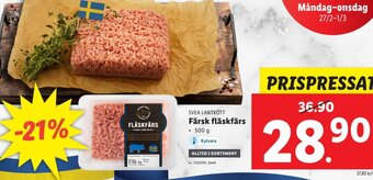 Lidl Färsk Fläskfärs erbjuda