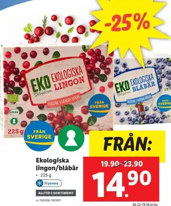 Lidl Ekologiska Lingon/ Blåbär erbjuda