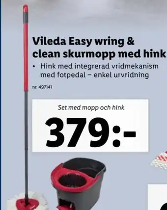 Vileda Easy Wring & Clean Skurmopp med Hink