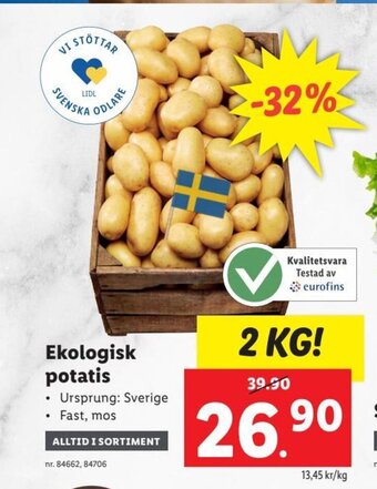 Lidl Ekologisk Potatis erbjuda