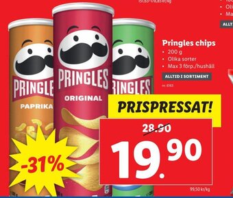 Lidl Pringles Chips erbjuda