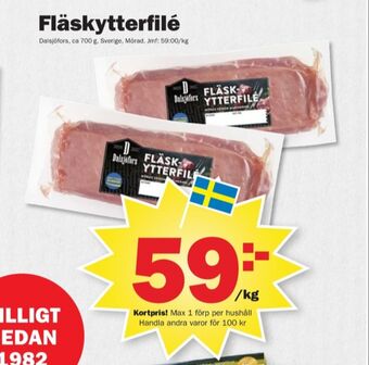 Pekås Dalsjöfors fläskytterfilé erbjuda