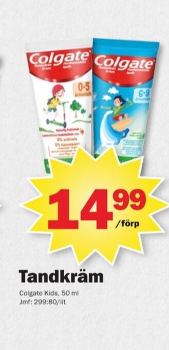 Pekås Colgate tandkräm erbjuda
