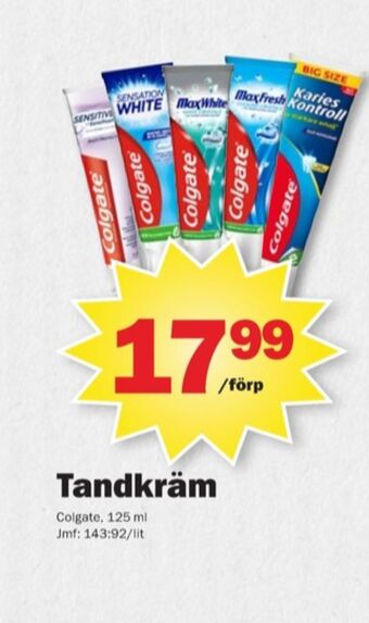 Pekås Colgate tandkräm erbjuda