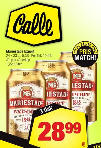 Calle Mariestads export erbjuda