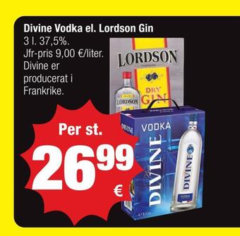 Calle Divine vodka el. lordson gin erbjuda