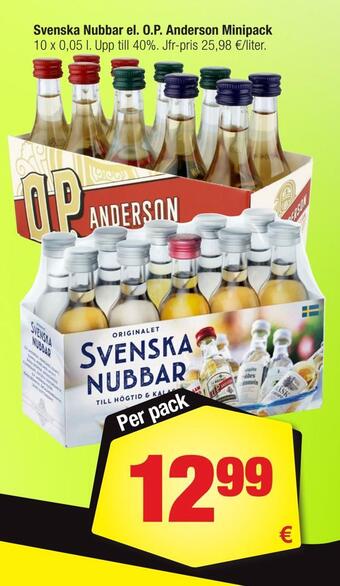 Calle Svenska nubbar el. o.p. anderson minipack erbjuda