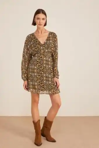 Springfield Printed kimono sleeve dress erbjuda