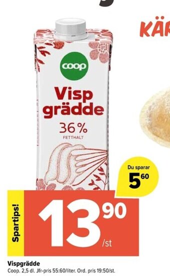 Coop Extra Vispgrädde erbjuda