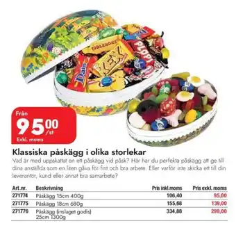 Lyreco Klassiska Påskägg i Olika Storlekar erbjuda