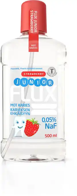 Apotek Hjärtat Flux junior jordgubb 500 ml erbjuda