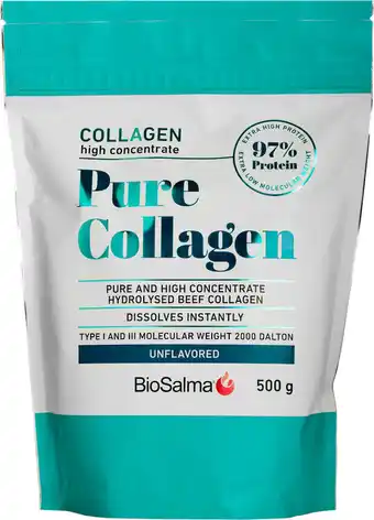 Apotek Hjärtat Biosalma pure collagen 97% protein 500 g erbjuda