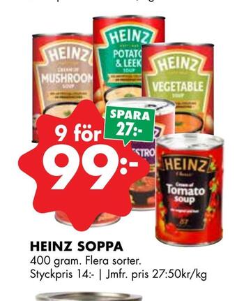 ÖoB Heinz soppa erbjuda