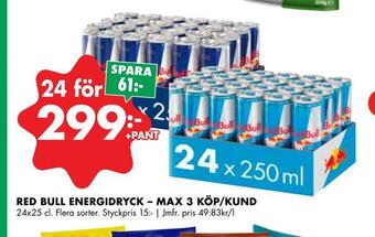 Red bull energidryck - max 3 köp/kund