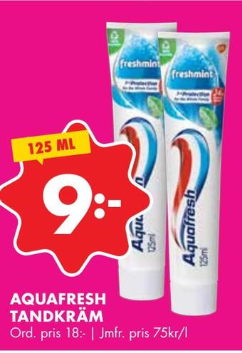 ÖoB Aquafresh tandkräm erbjuda