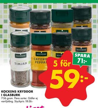 ÖoB Kockens kryddor i glasburk erbjuda