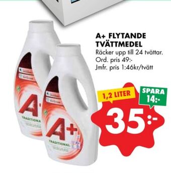 ÖoB A+ tvättmedel flytande erbjuda