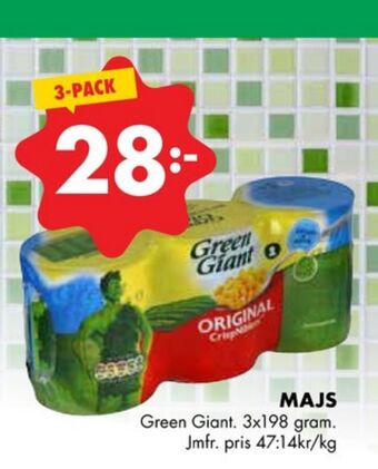 ÖoB Green giant majs erbjuda