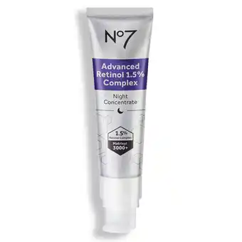 Apotek Hjärtat No7 advanced retinol 1.5% complex night concentrate 30ml erbjuda