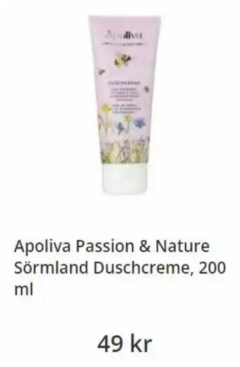 Apoteket Apoliva Passion & Nature Sörmland Duschcreme, 200ml erbjuda