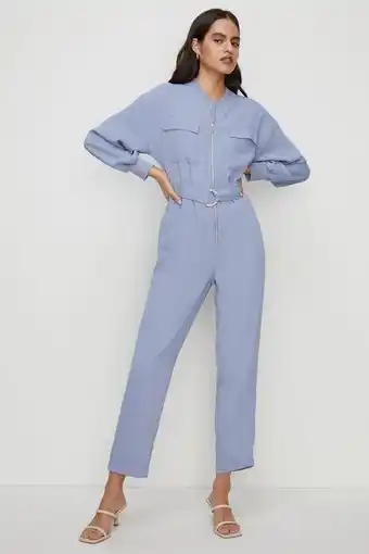 Oasis Zip through belted jumpsuit erbjuda