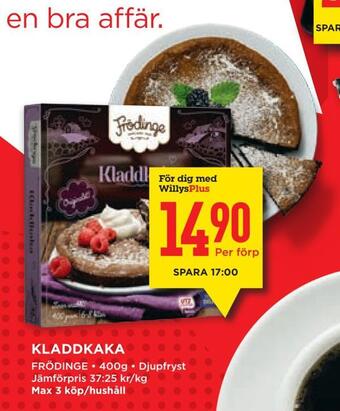 Willys Kladdkaka erbjuda