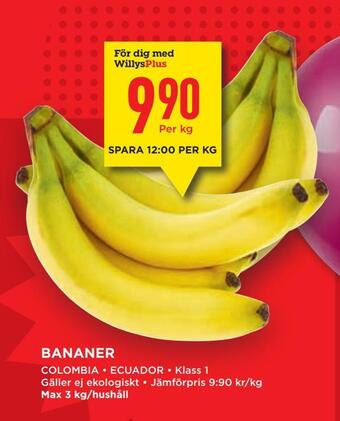 Willys Bananer erbjuda