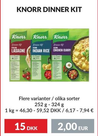 Nielsen Discount Knorr dinner kit erbjuda