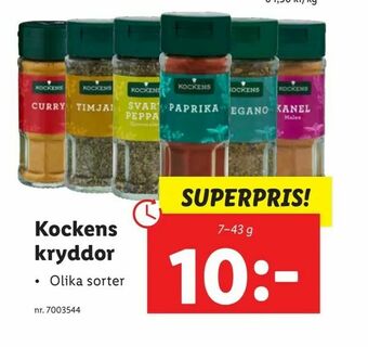 Lidl Kockens kryddor erbjuda
