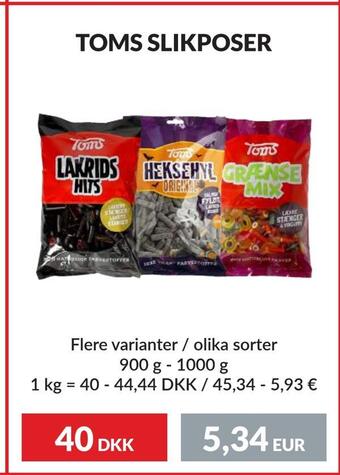 Nielsen Discount Toms slikposer erbjuda