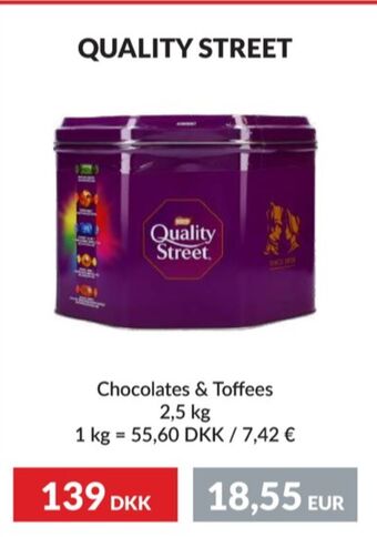 Quality street chokladask